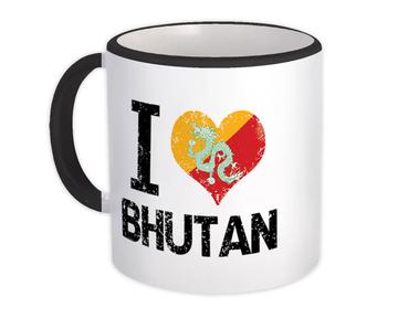 I Love Bhutan : Gift Mug Heart Flag Country Crest Bhutanese Expat