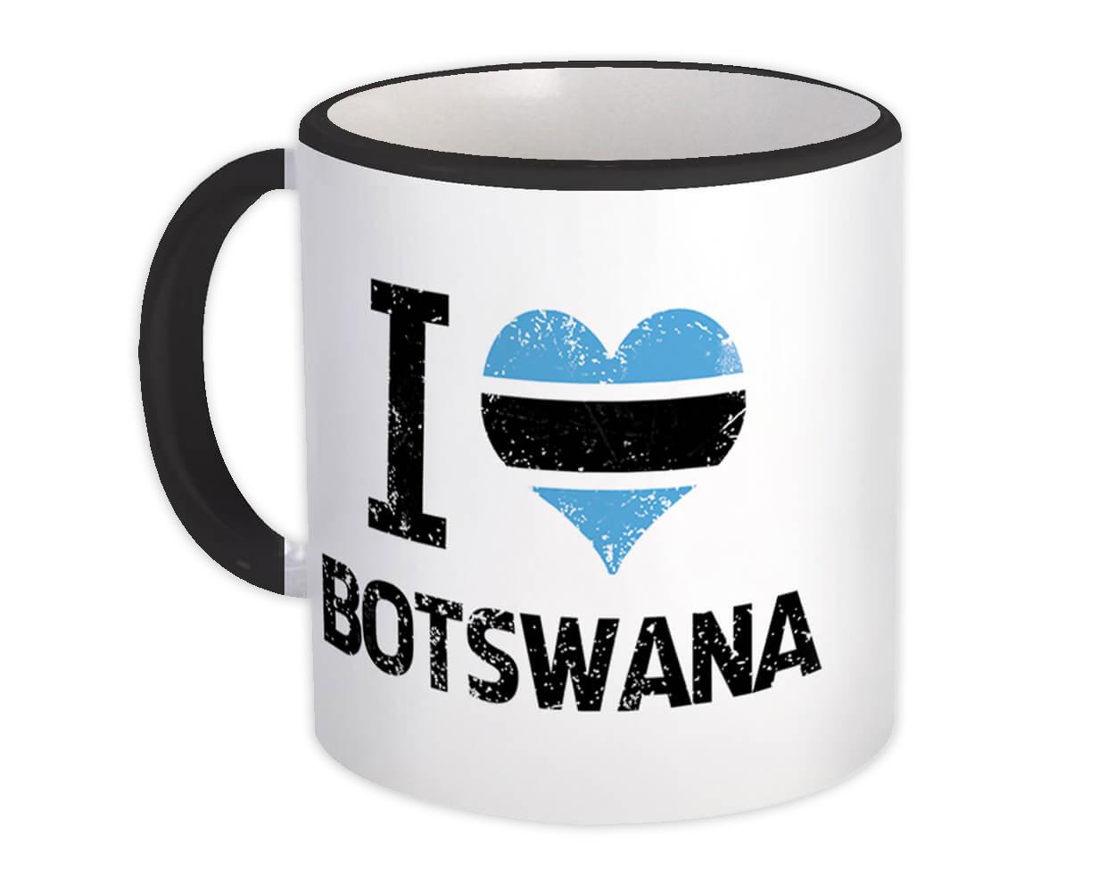 Gift Mug : I Love Botswana Heart Flag Country Crest Botswanan Expat