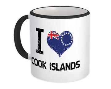 I Love Cook Islands : Gift Mug Heart Flag Country Crest Cook Islander Expat