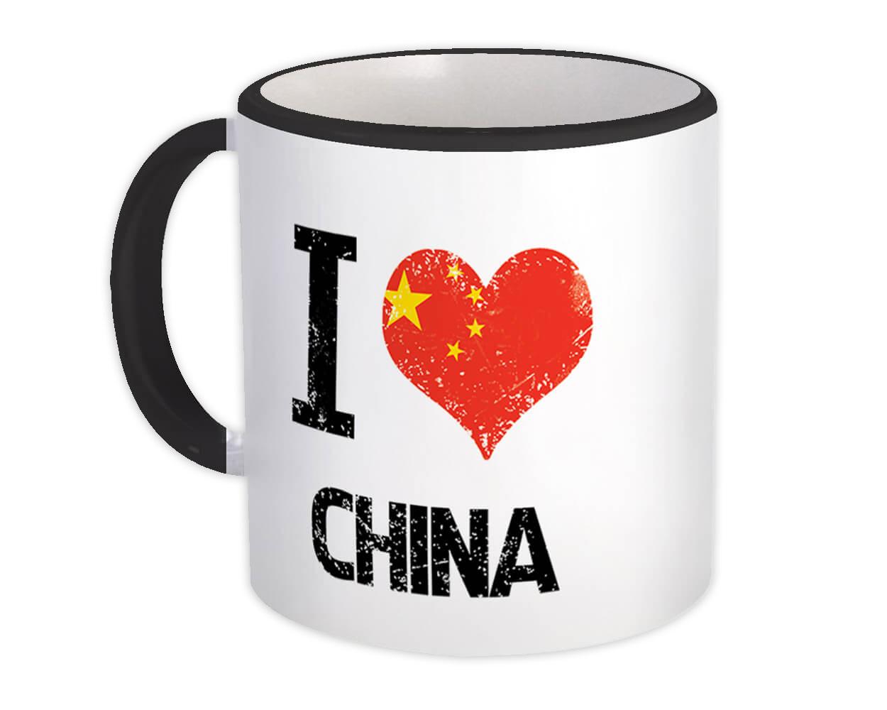 Gift Mug : I Love China Heart Flag Country Crest Chinese Expat