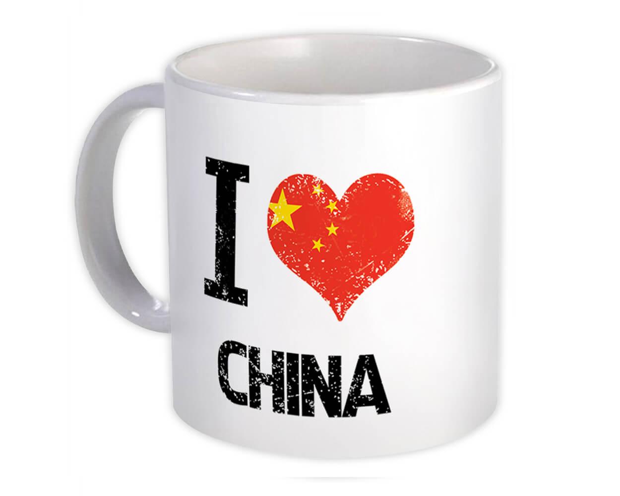 Gift Mug : I Love China Heart Flag Country Crest Chinese Expat