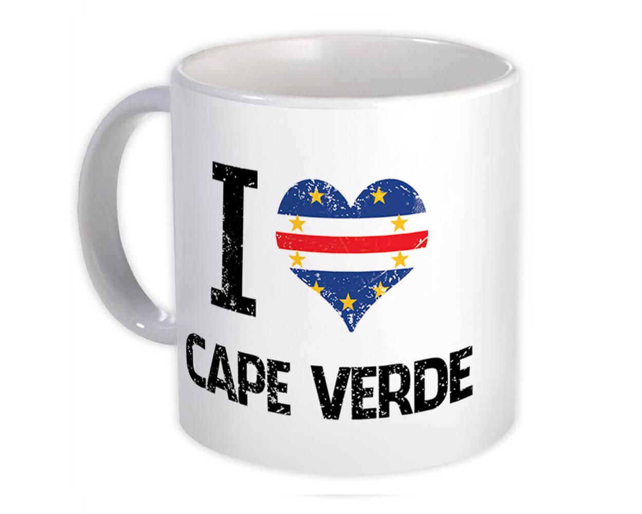 Gift Mug : I Love Cape Verde Heart Flag Country Crest Verdean Expat