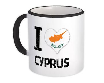 I Love Cyprus : Gift Mug Heart Flag Country Crest Cypriot Expat