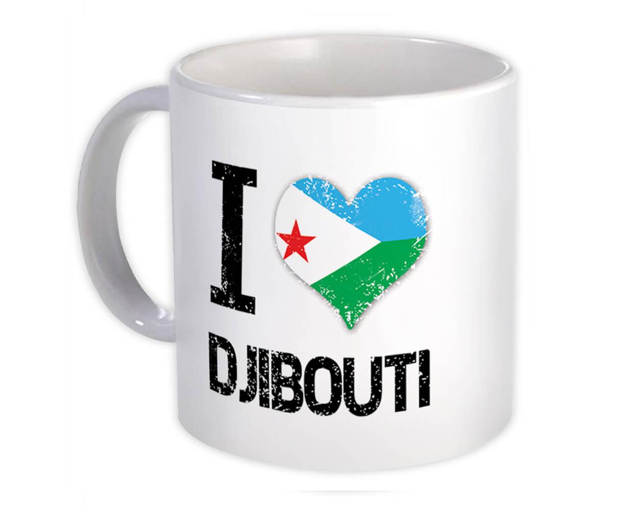 Gift Mug : I Love Djibouti Heart Flag Country Crest Djiboutian Expat