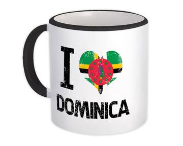 I Love Dominica : Gift Mug Heart Flag Country Crest Expat