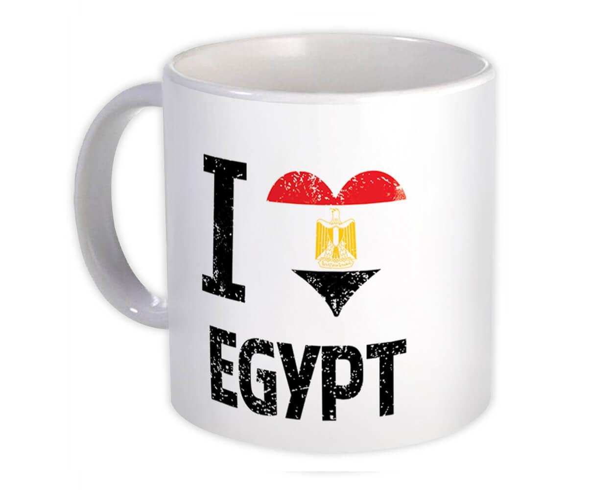 Gift Mug : I Love Egypt Heart Flag Country Crest Egyptian Expat