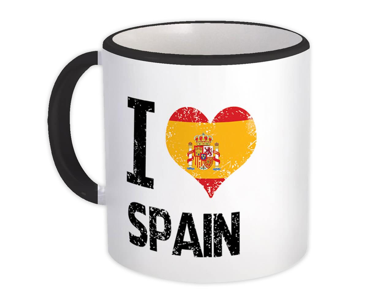 Gift Mug : I Love Spain Heart Flag Country Crest Spanish Expat