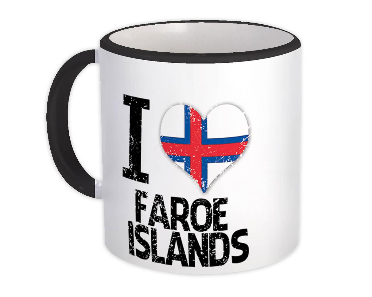 Gift Mug : I Love Faroe Islands Heart Flag Country Crest Faroese Expat