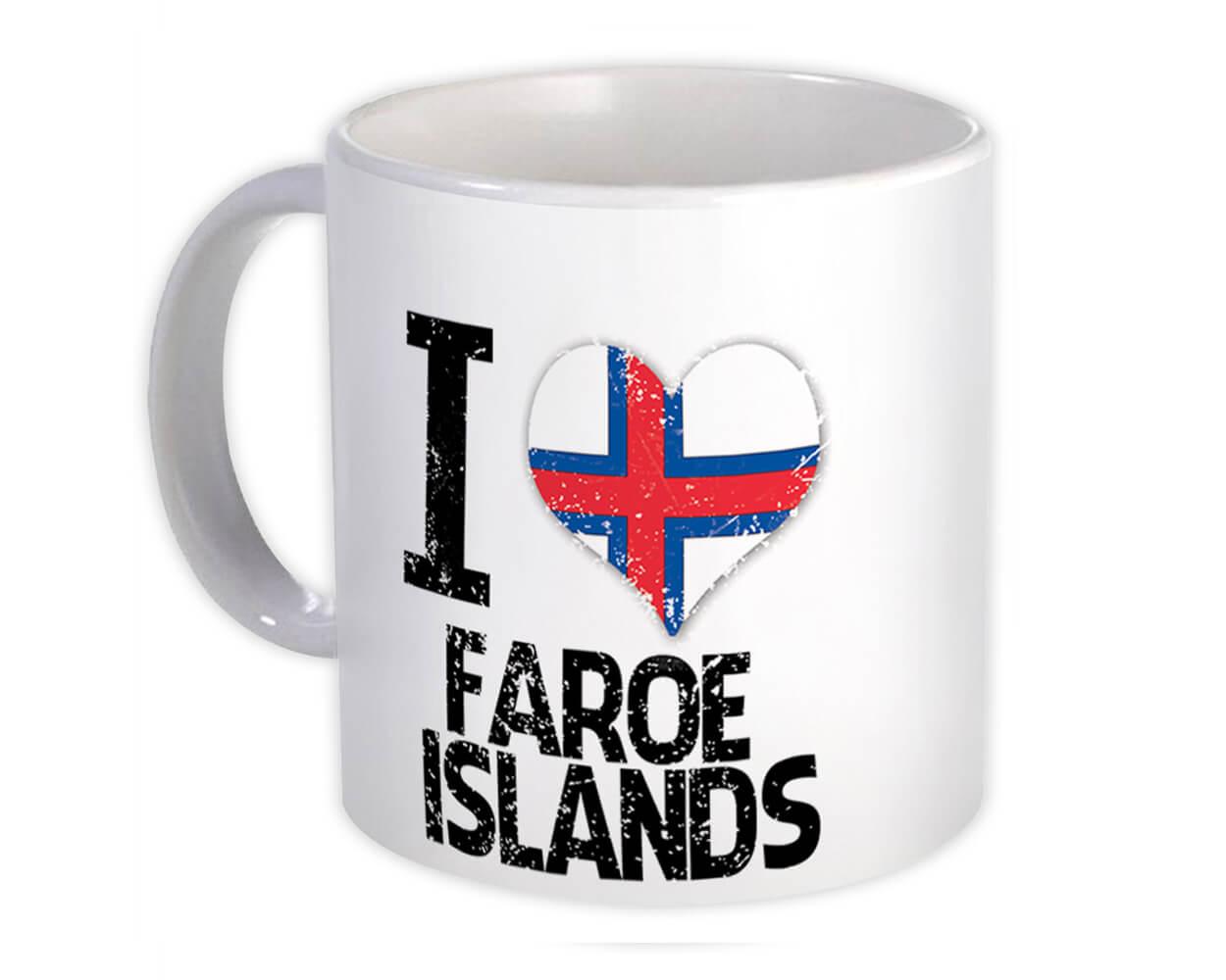 Gift Mug : I Love Faroe Islands Heart Flag Country Crest Faroese Expat