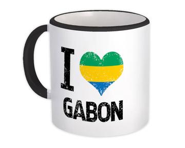 I Love Gabon : Gift Mug Heart Flag Country Crest Gabonese Expat