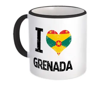 I Love Grenada : Gift Mug Heart Flag Country Crest Grenadian Expat