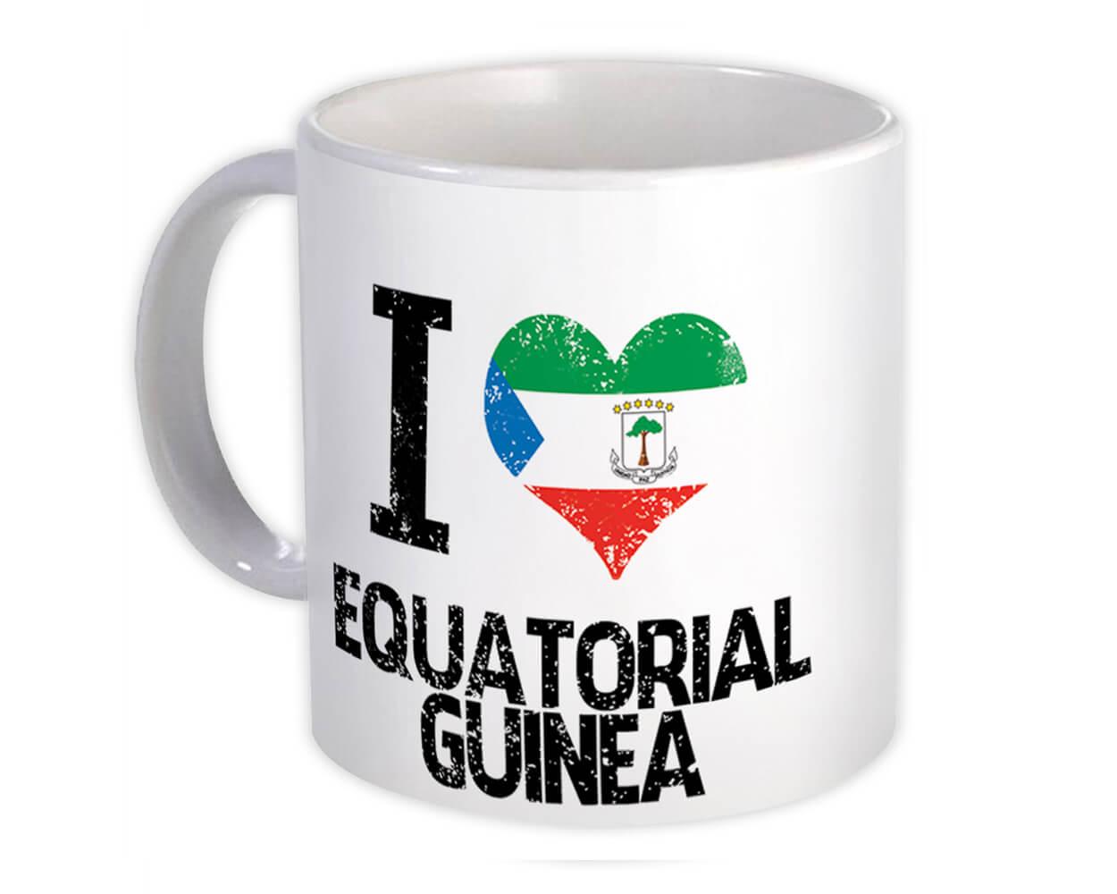 Gift Mug : I Love Equatorial Guinea Flag Country Guinean Expat