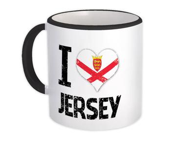 I Love Jersey : Gift Mug Heart Flag Country Crest Expat