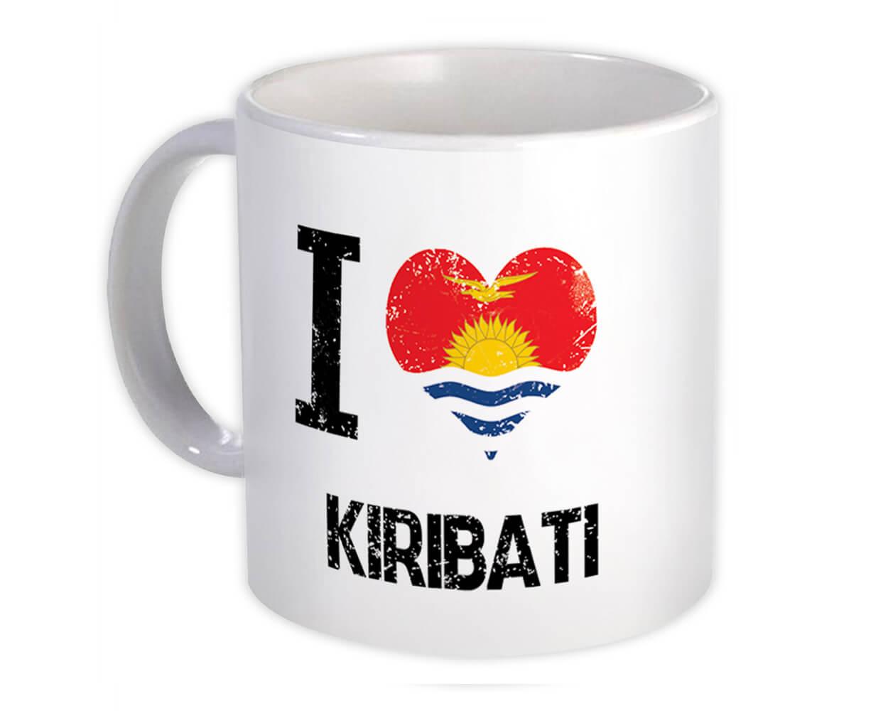 Gift Mug : I Love Kiribati Heart Flag Country Crest Kittitian Expat