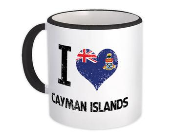 I Love Cayman Islands : Gift Mug Heart Flag Country Crest Cayman Islander Expat