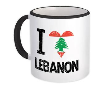 I Love Lebanon : Gift Mug Heart Flag Country Crest Lebanese Expat