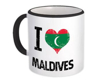 I Love Maldives : Gift Mug Heart Flag Country Crest Maldivian Expat