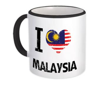 I Love Malaysia : Gift Mug Heart Flag Country Crest Malaysian Expat