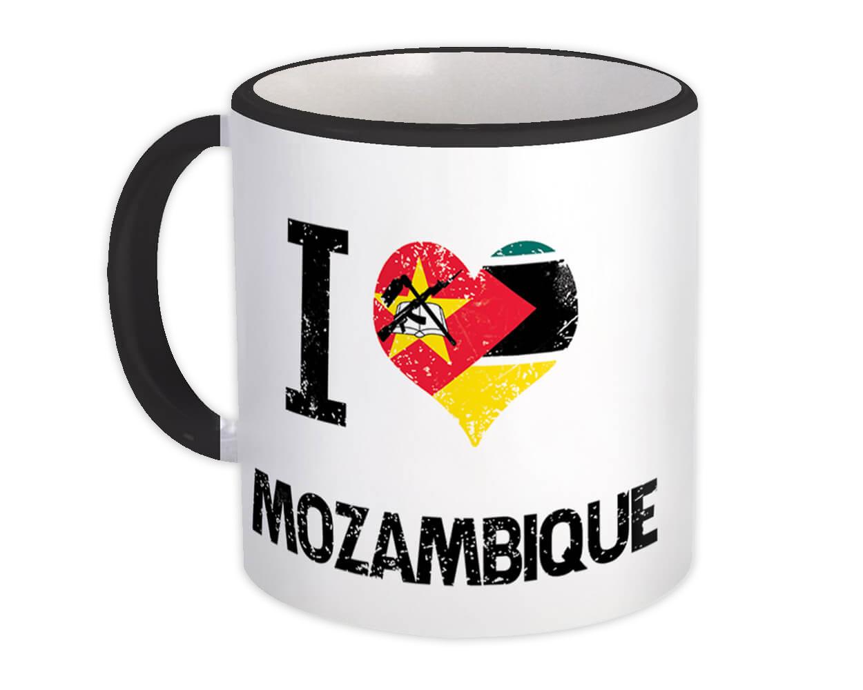 Gift Mug : I Love Mozambique Heart Flag Country Crest Mozambican Expat