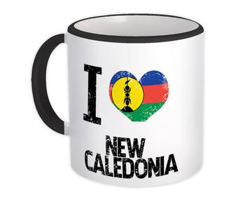 I Love New Caledonia : Gift Mug Heart Flag Country Crest Expat