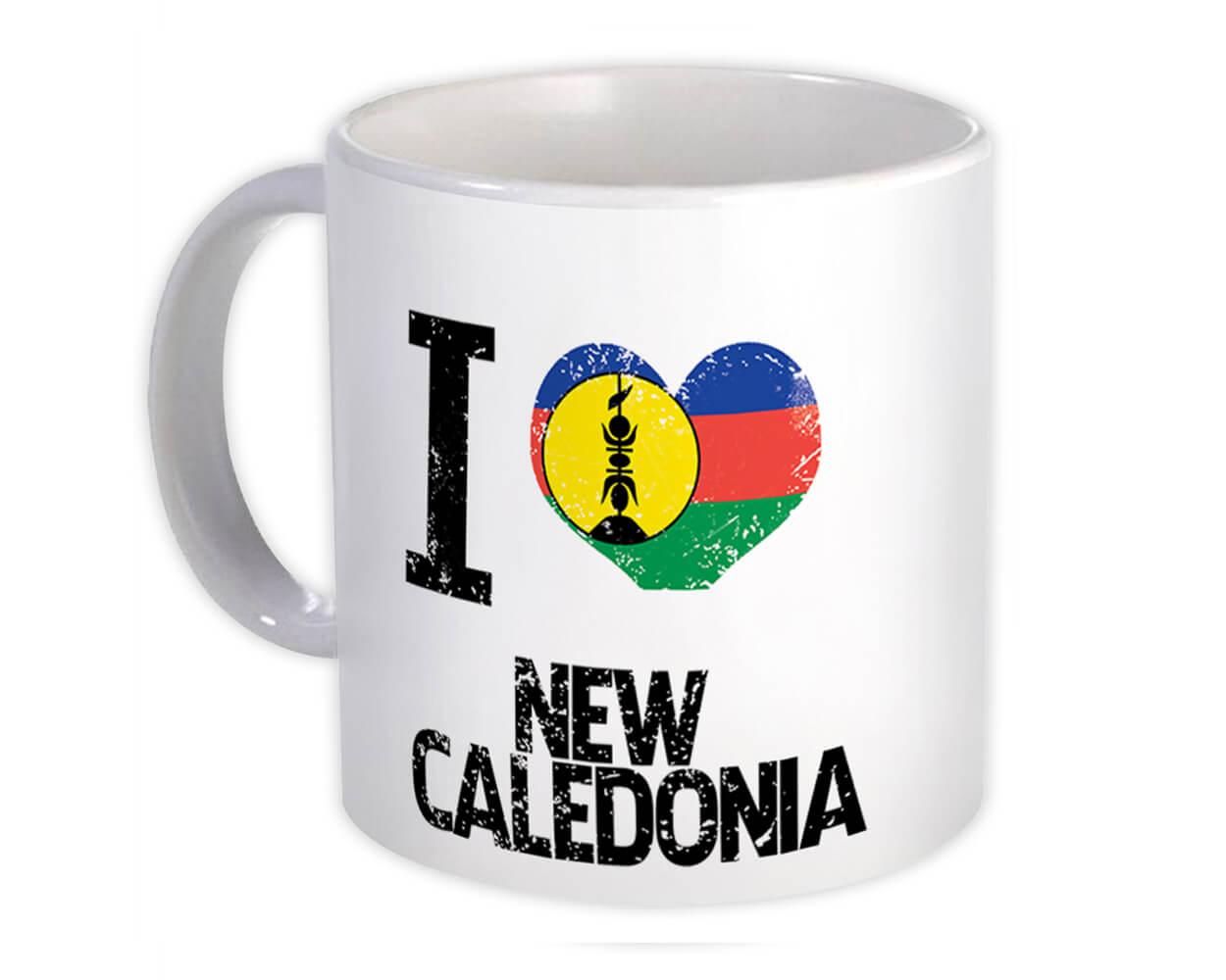 Gift Mug : I Love New Caledonia Heart Flag Country Crest Expat