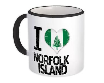 I Love Norfolk Island : Gift Mug Heart Flag Country Crest Expat