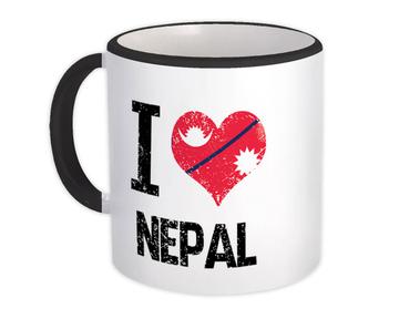 I Love Nepal : Gift Mug Heart Flag Country Crest Nepalese Expat