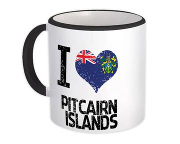 I Love Pitcairn Islands : Gift Mug Heart Flag Country Crest Pitcairn Islander