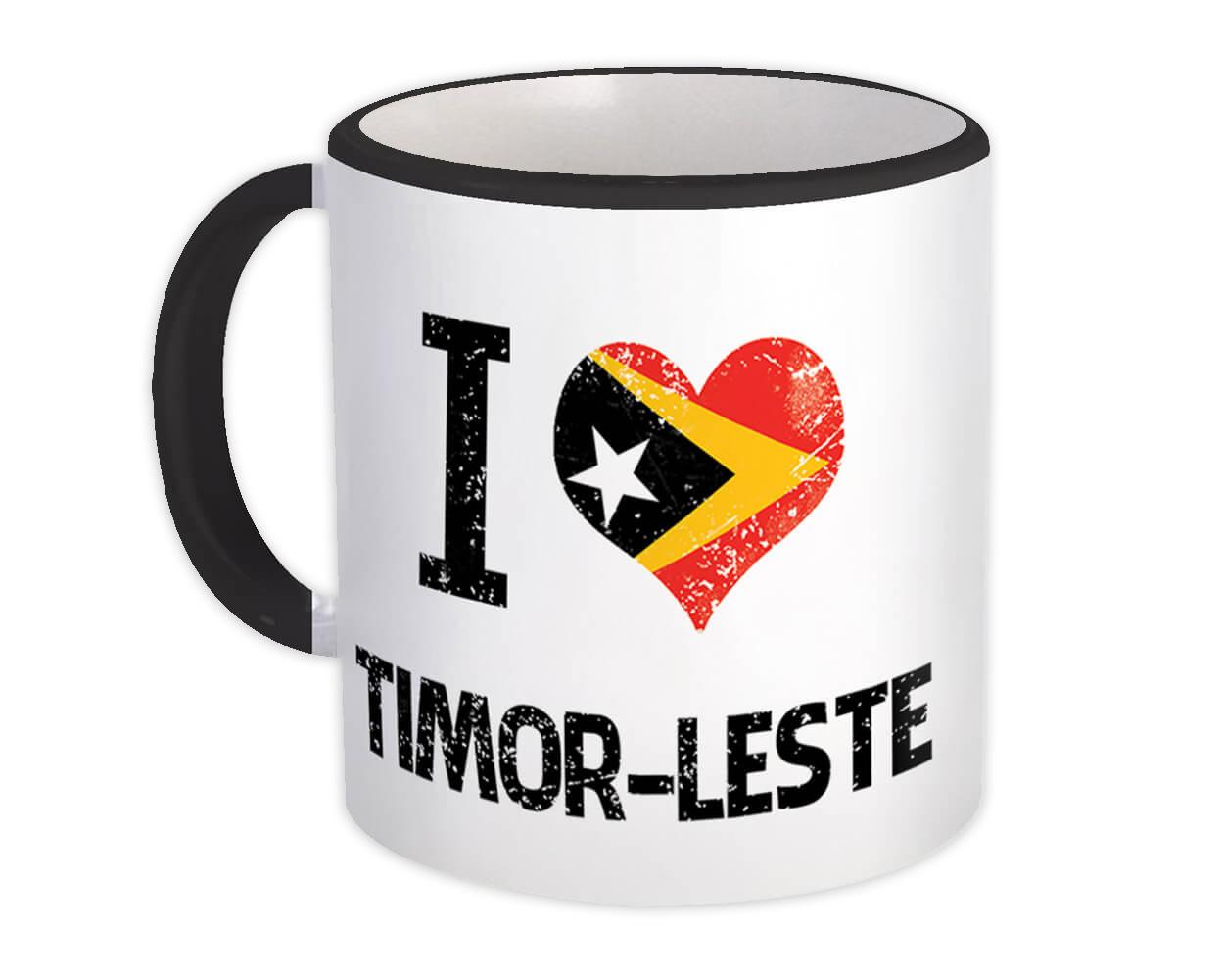 Gift Mug : I Love Timor-Leste Heart Flag Country Crest Expat