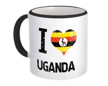 I Love Uganda : Gift Mug Heart Flag Country Crest Ugandan Expat