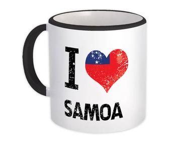 I Love Samoa : Gift Mug Heart Flag Country Crest Expat