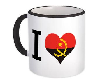 I Love Angola : Gift Mug Flag Heart Crest Country Angolan Expat