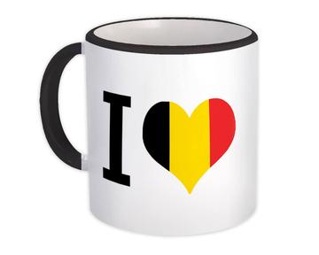 I Love Belgium : Gift Mug Flag Heart Crest Country Belgian Expat