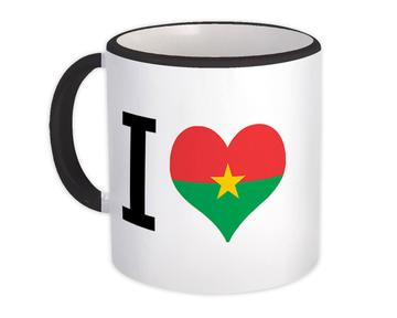 I Love Burkina Faso : Gift Mug Flag Heart Crest Country Burkinan Expat