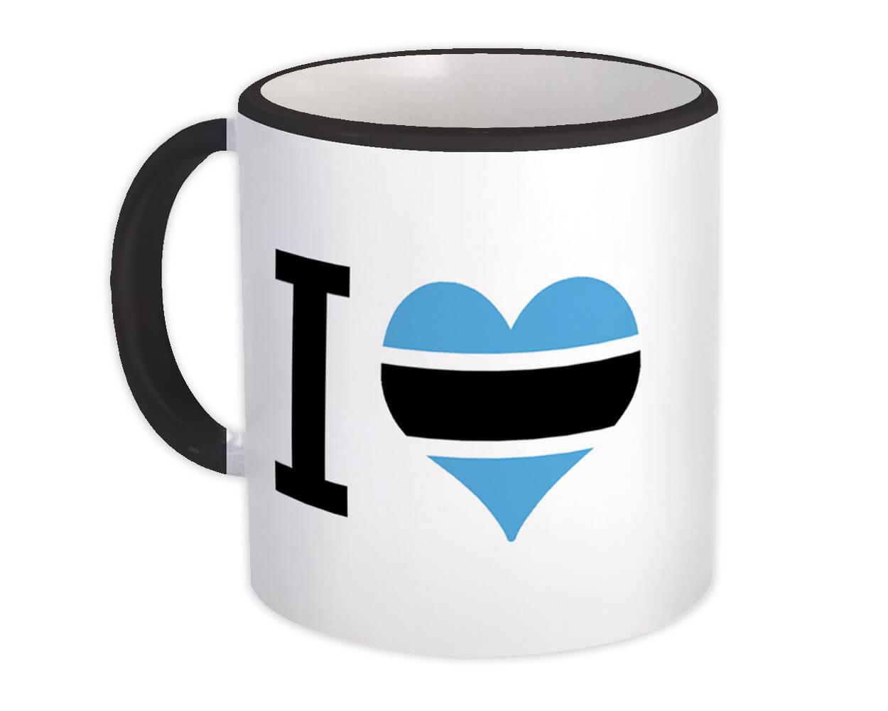 Gift Mug : I Love Botswana Flag Heart Crest Country Botswanan Expat