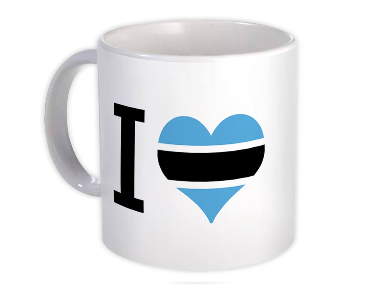 Gift Mug : I Love Botswana Flag Heart Crest Country Botswanan Expat