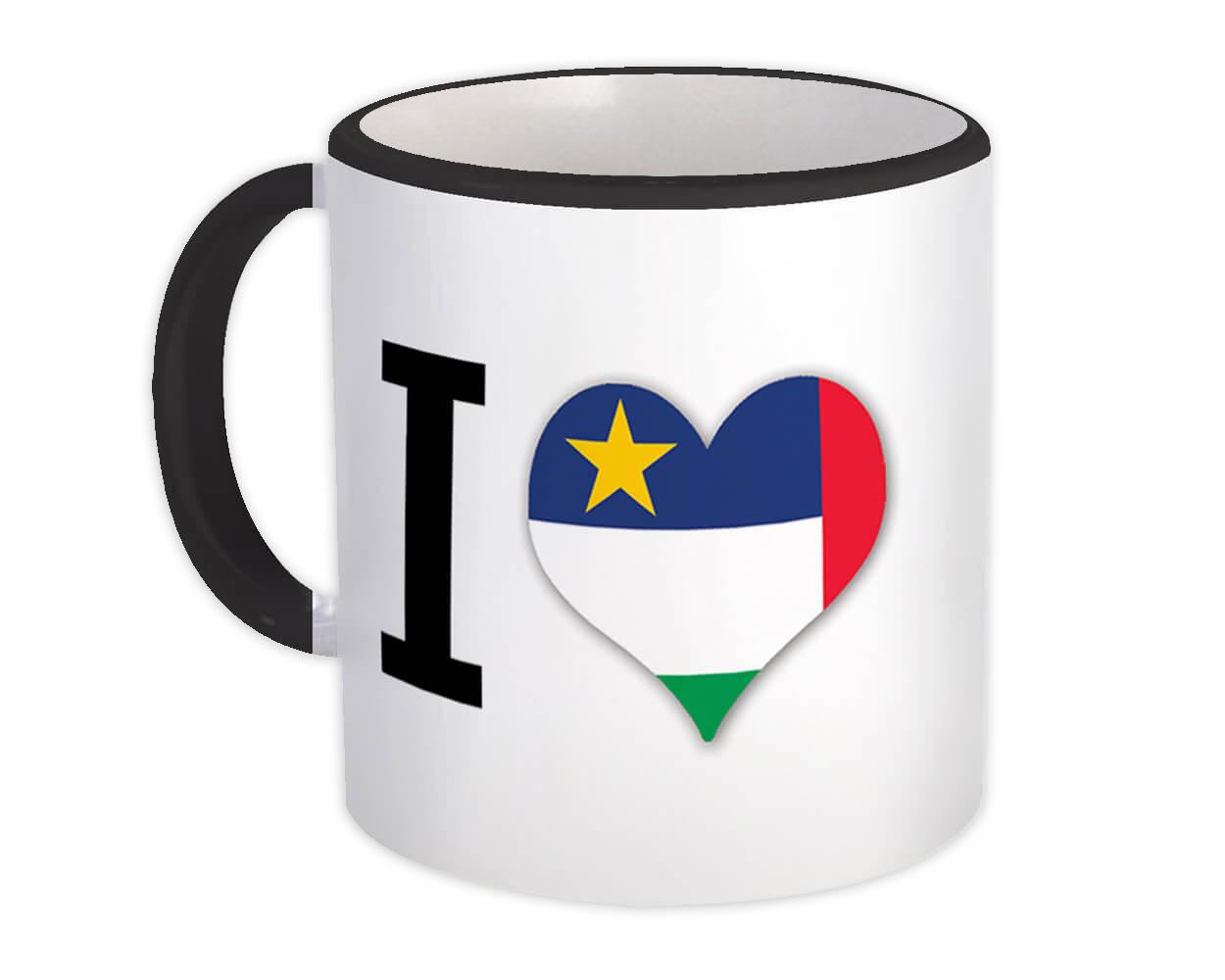 Gift Mug : I Love Central African Republic Flag Crest Country