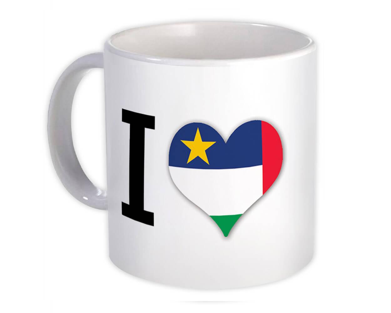 Gift Mug : I Love Central African Republic Flag Crest Country