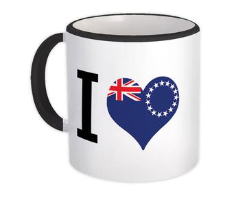 I Love Cook Islands : Gift Mug Flag Heart Crest Country Cook Islander Expat