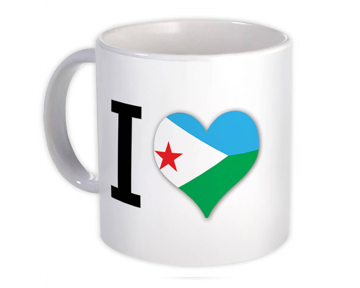 Gift Mug : I Love Djibouti Flag Heart Crest Country Djiboutian Expat