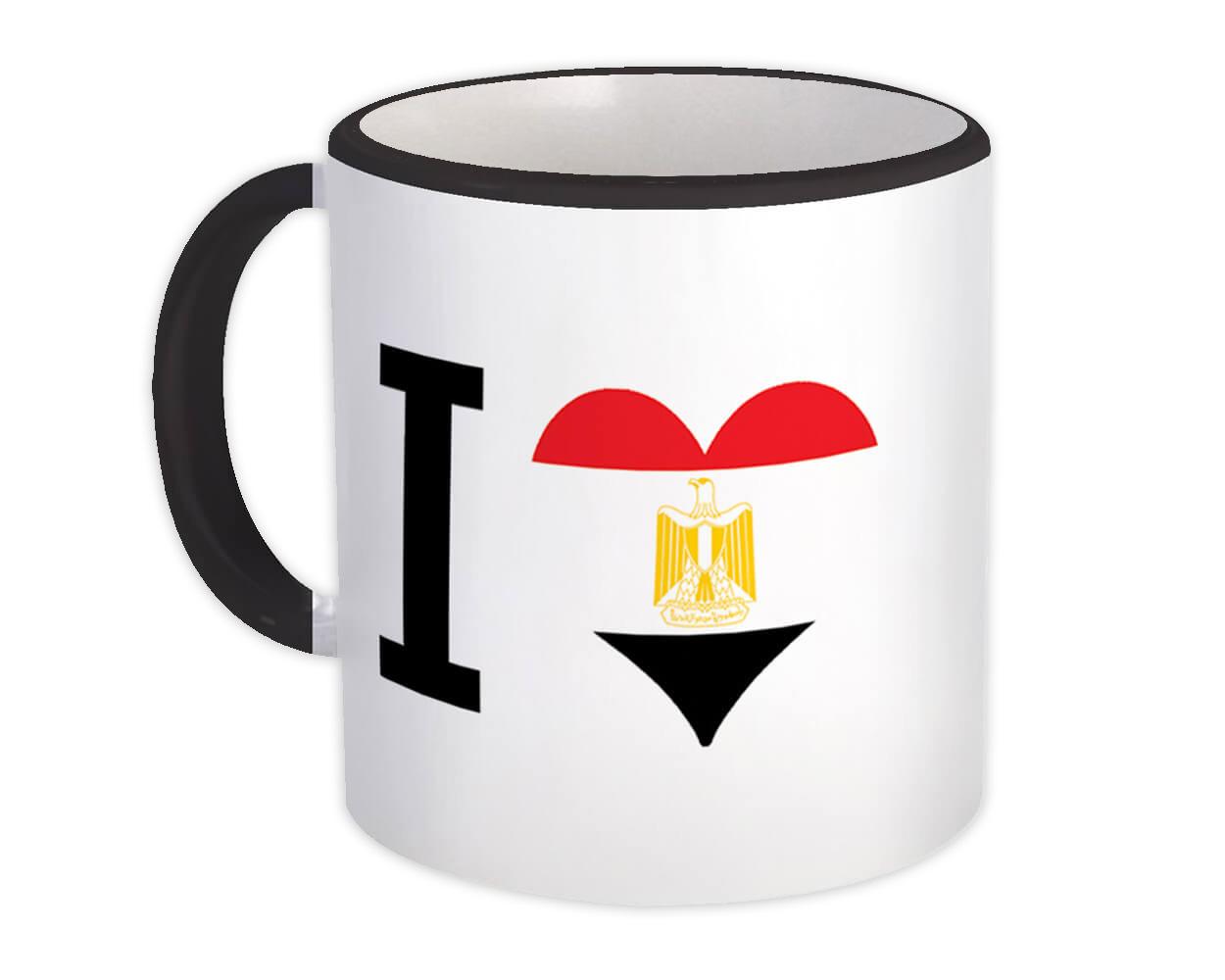 Gift Mug : I Love Egypt Flag Heart Crest Country Egyptian Expat