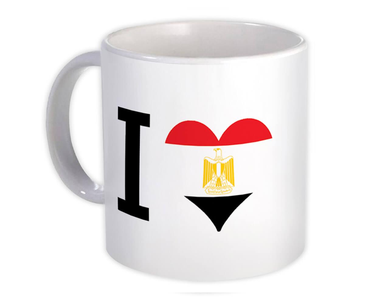 Gift Mug : I Love Egypt Flag Heart Crest Country Egyptian Expat