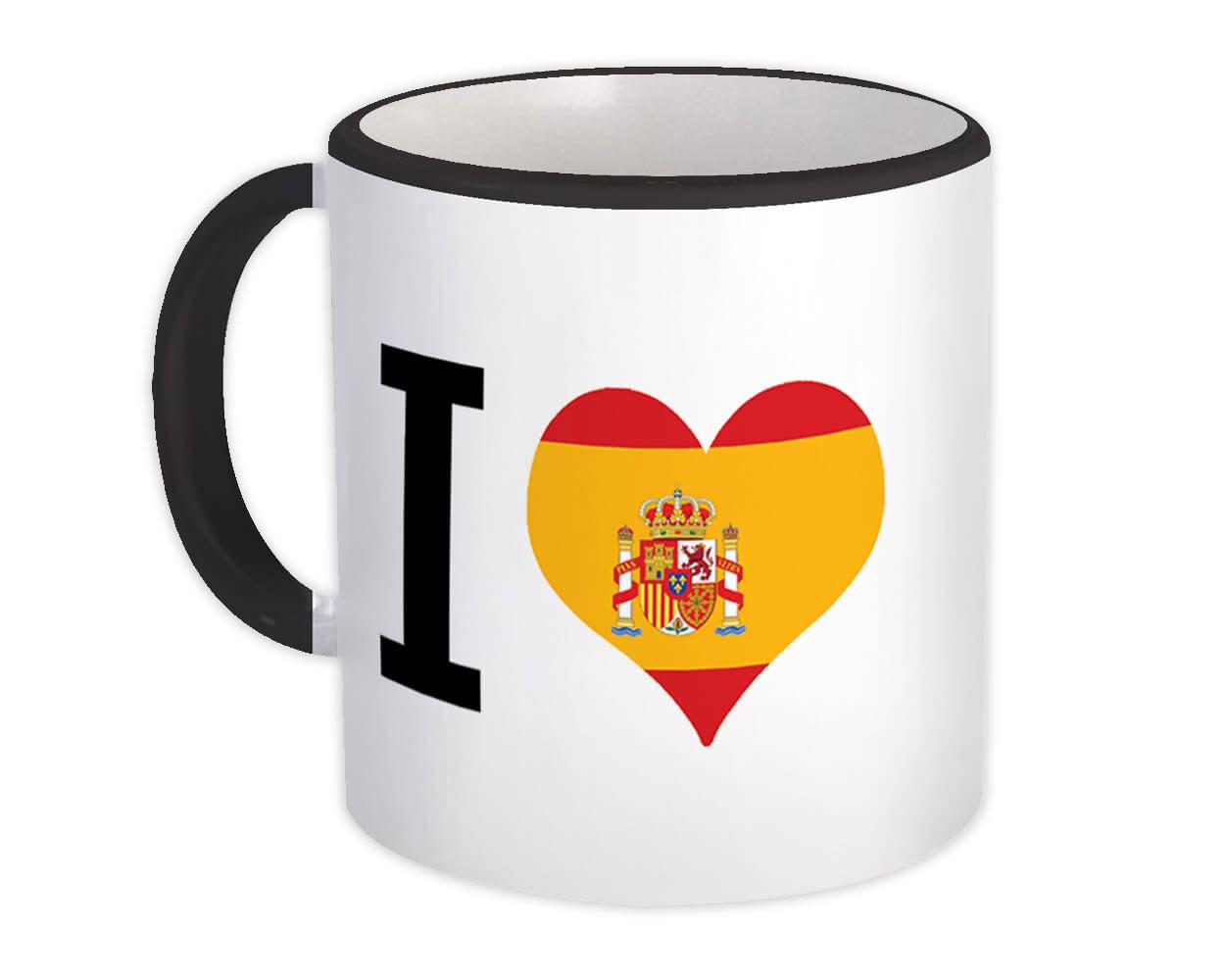 Gift Mug : I Love Spain Flag Heart Crest Country Spanish Expat