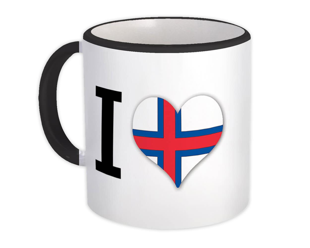 Gift Mug : I Love Faroe Islands Flag Heart Crest Country Faroese Expat