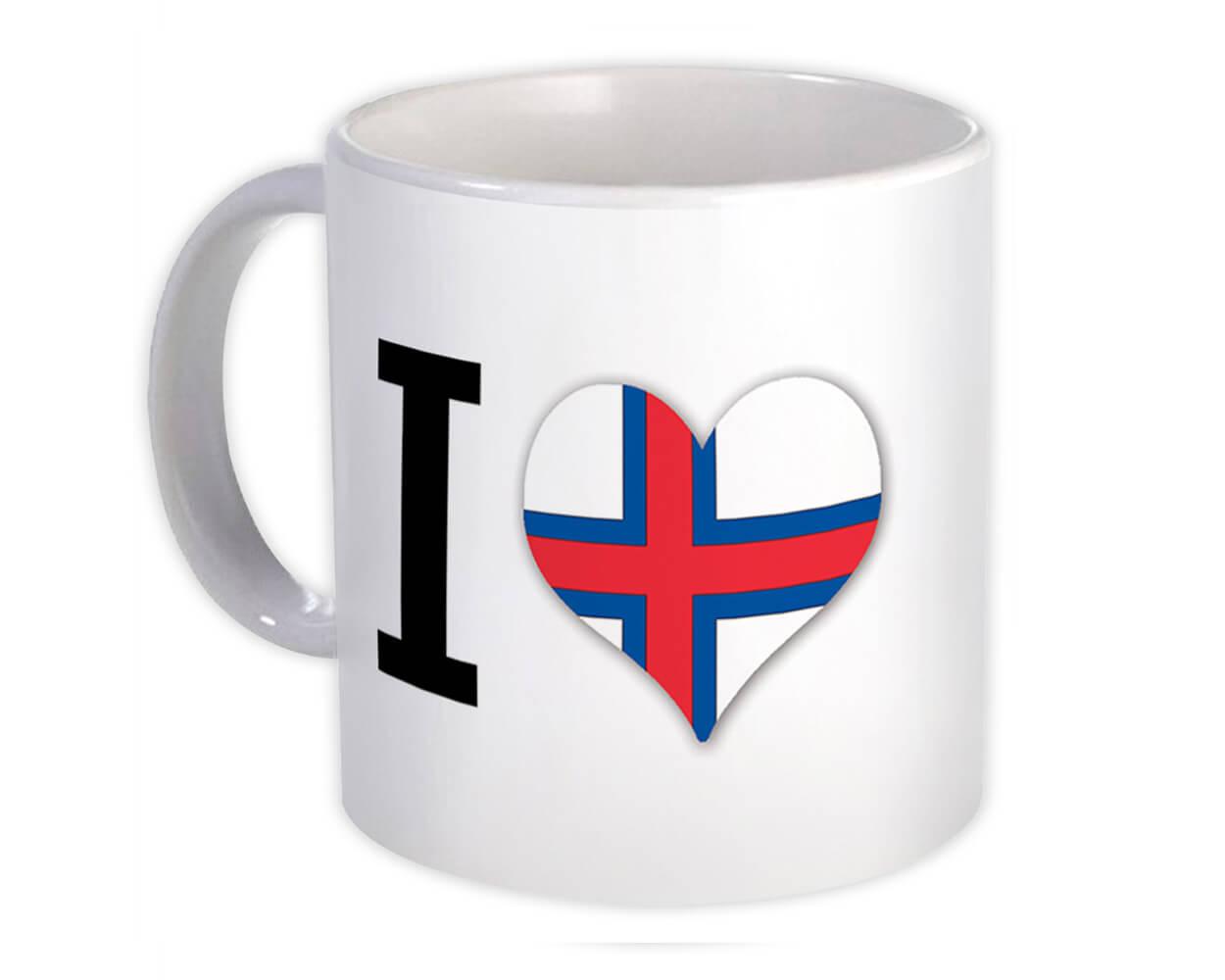 Gift Mug : I Love Faroe Islands Flag Heart Crest Country Faroese Expat