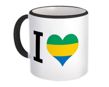 I Love Gabon : Gift Mug Flag Heart Crest Country Gabonese Expat
