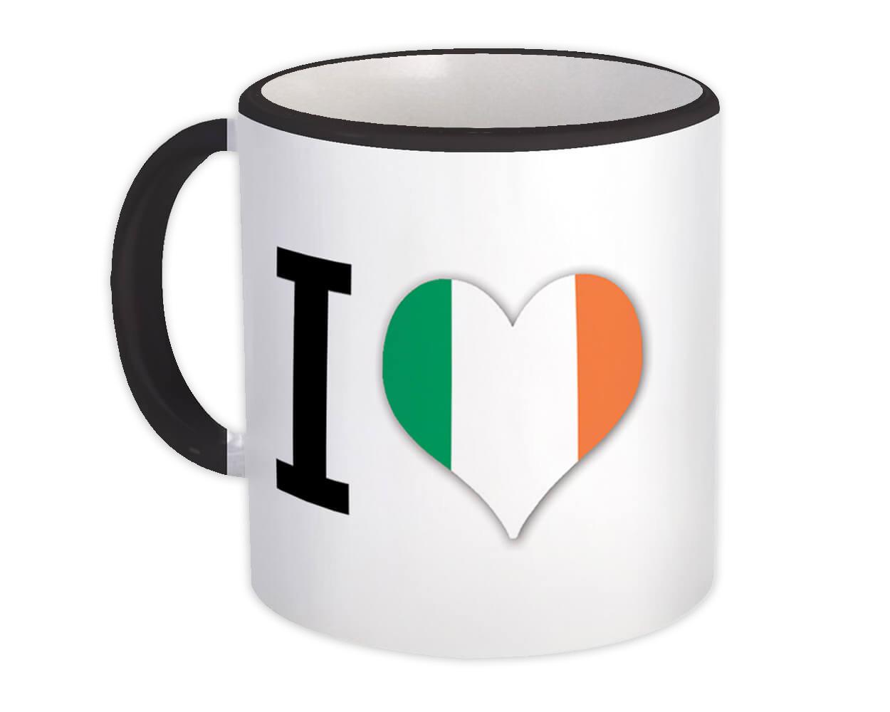 Gift Mug : I Love Ireland Flag Heart Crest Country Irish Expat