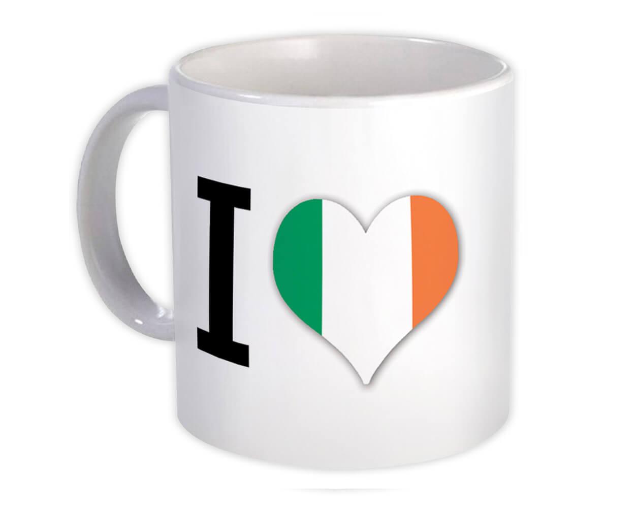 Gift Mug : I Love Ireland Flag Heart Crest Country Irish Expat