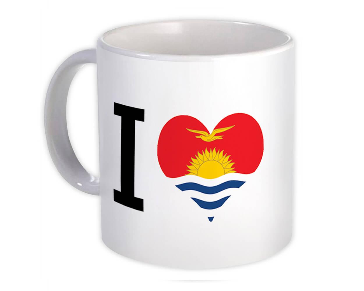 Gift Mug : I Love Kiribati Flag Heart Crest Country Kittitian Expat