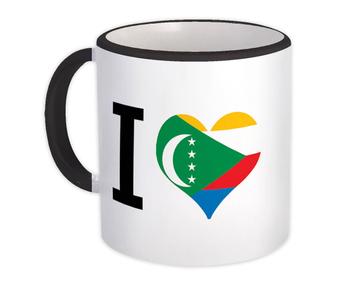 I Love Comoros : Gift Mug Flag Heart Crest Country Comoran Expat